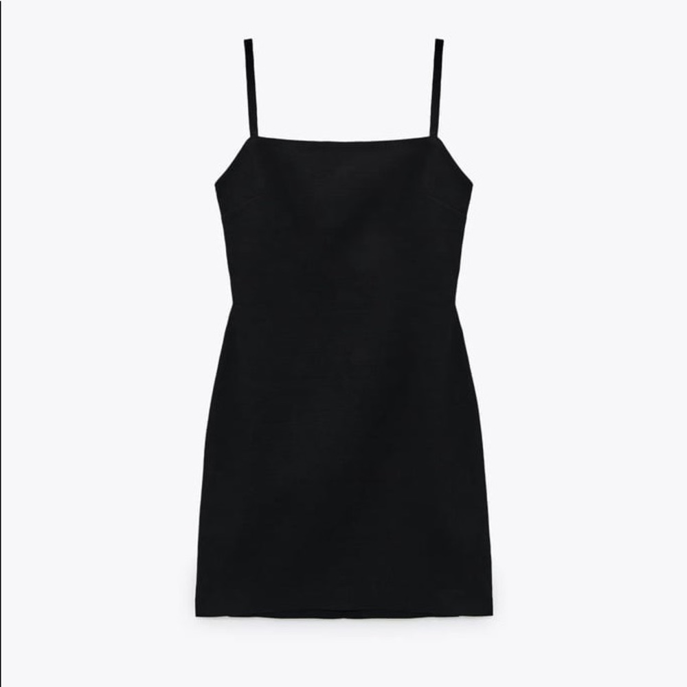 Zara Black Cotton Mini Dress sizeS